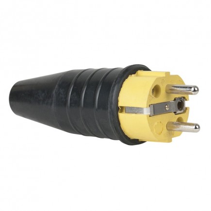 PCE 90398Y Rubber Schuko Connector Male